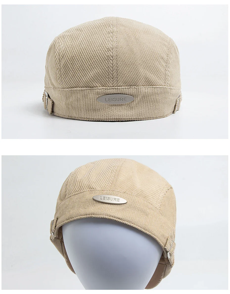 Vintage Corduroy Front and Back Wear Newsboy Flat Cap - Image 10