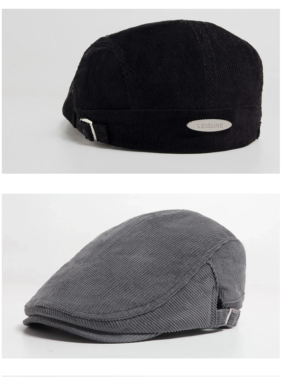 Vintage Corduroy Front and Back Wear Newsboy Flat Cap - Image 12