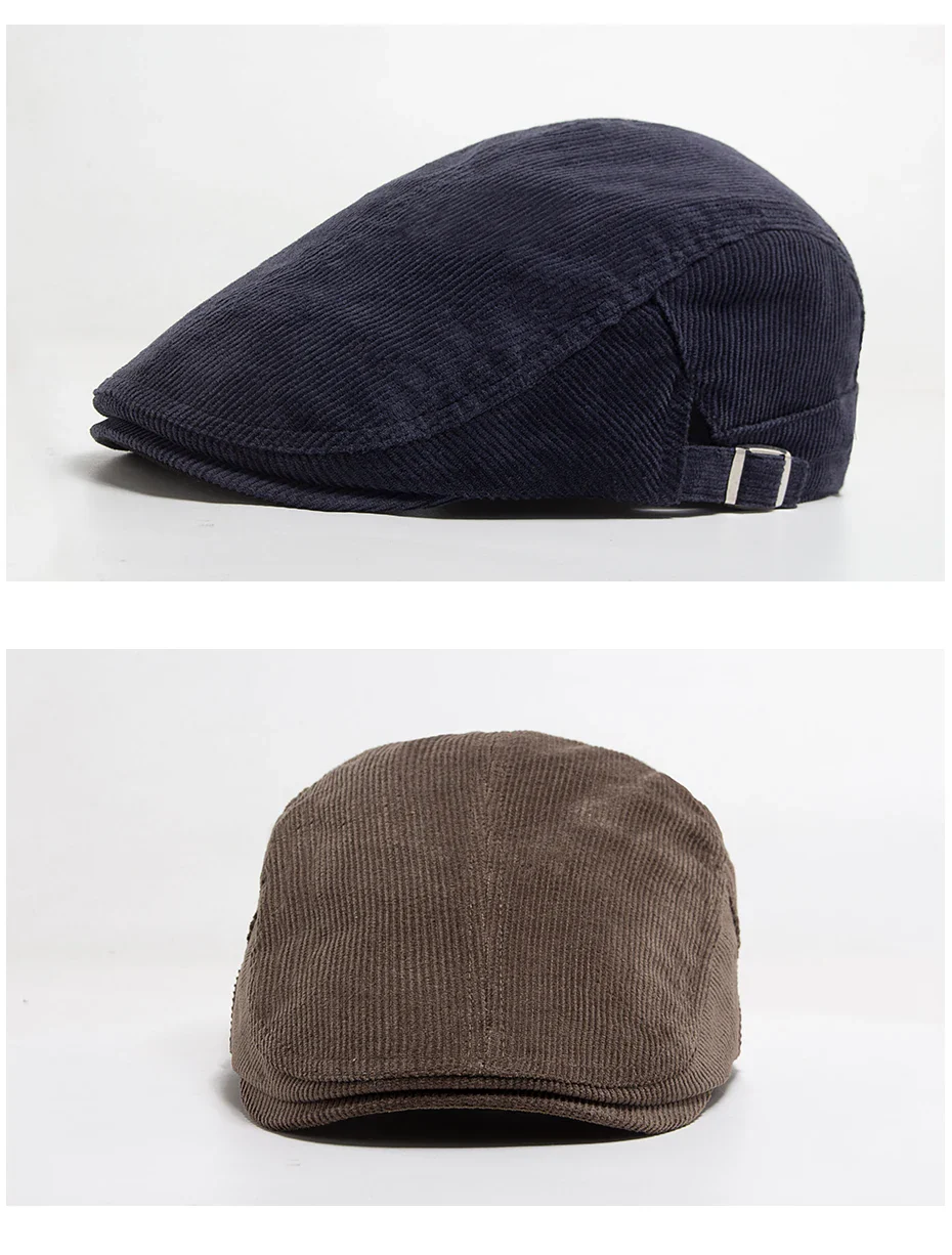 Vintage Corduroy Front and Back Wear Newsboy Flat Cap - Image 14
