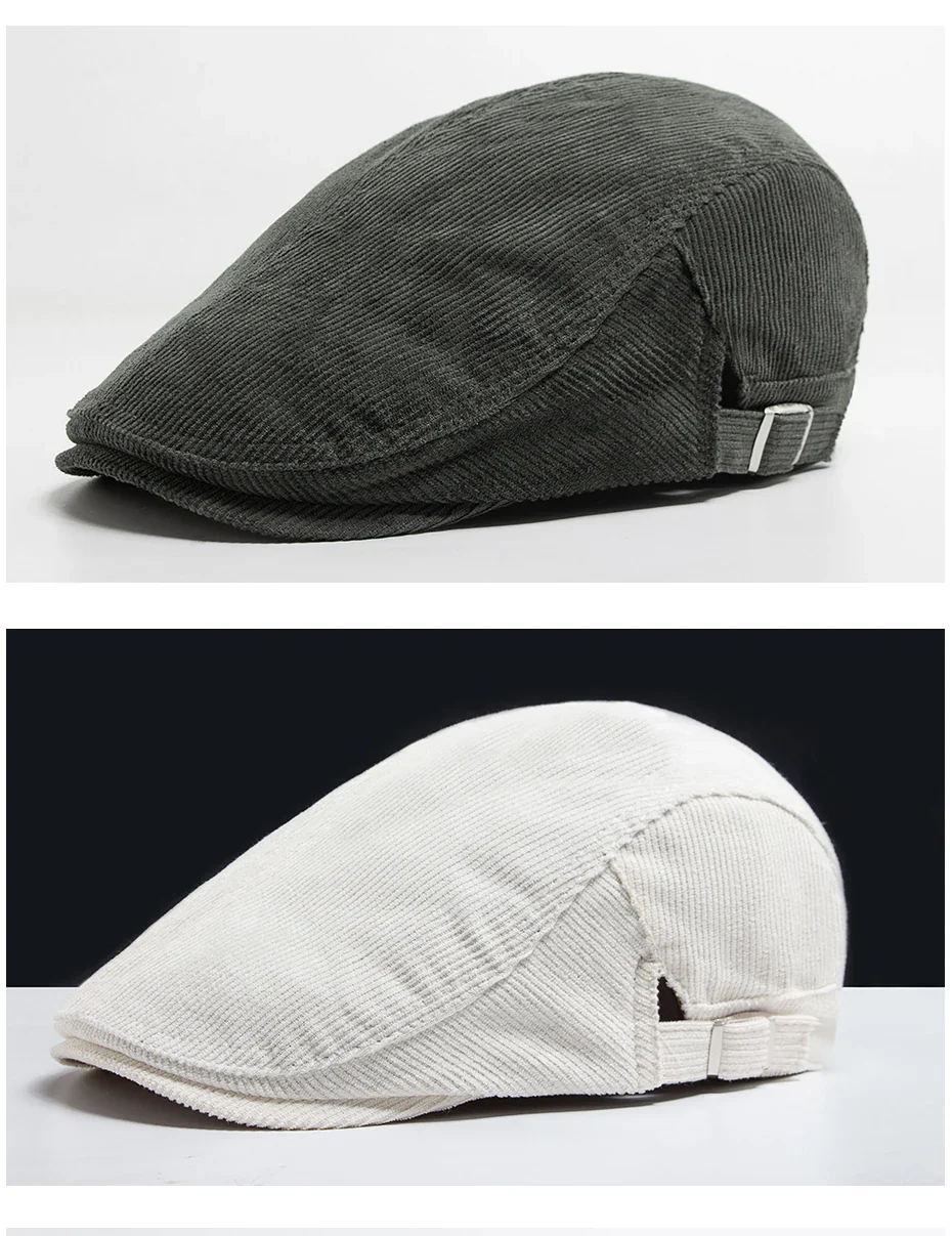 Vintage Corduroy Front and Back Wear Newsboy Flat Cap - Image 16