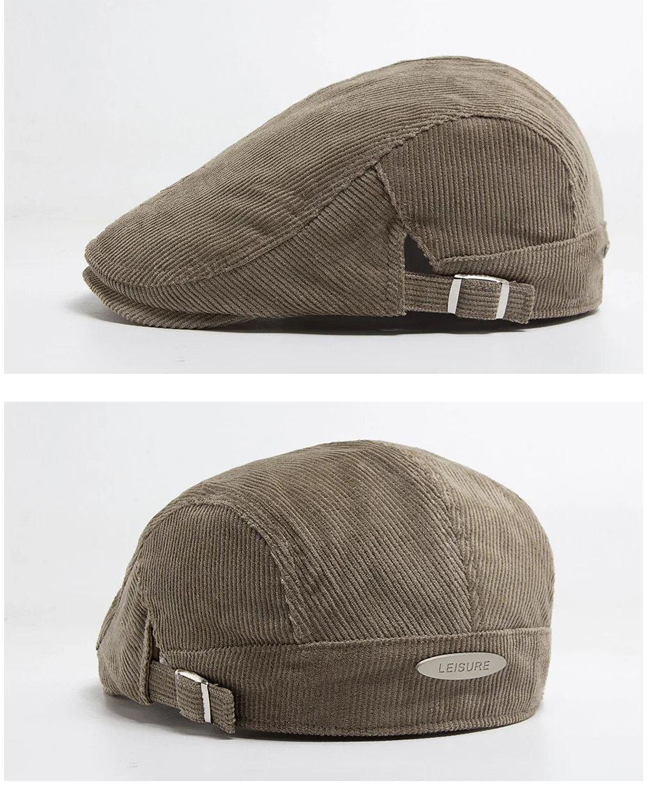 Vintage Corduroy Front and Back Wear Newsboy Flat Cap - Image 17