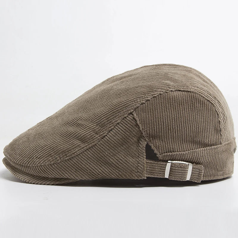Vintage Corduroy Front and Back Wear Newsboy Flat Cap - Image 2