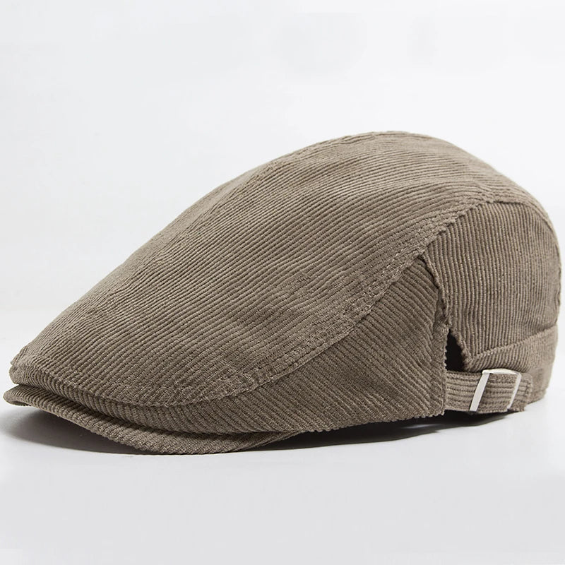 Vintage Corduroy Front and Back Wear Newsboy Flat Cap - Image 3
