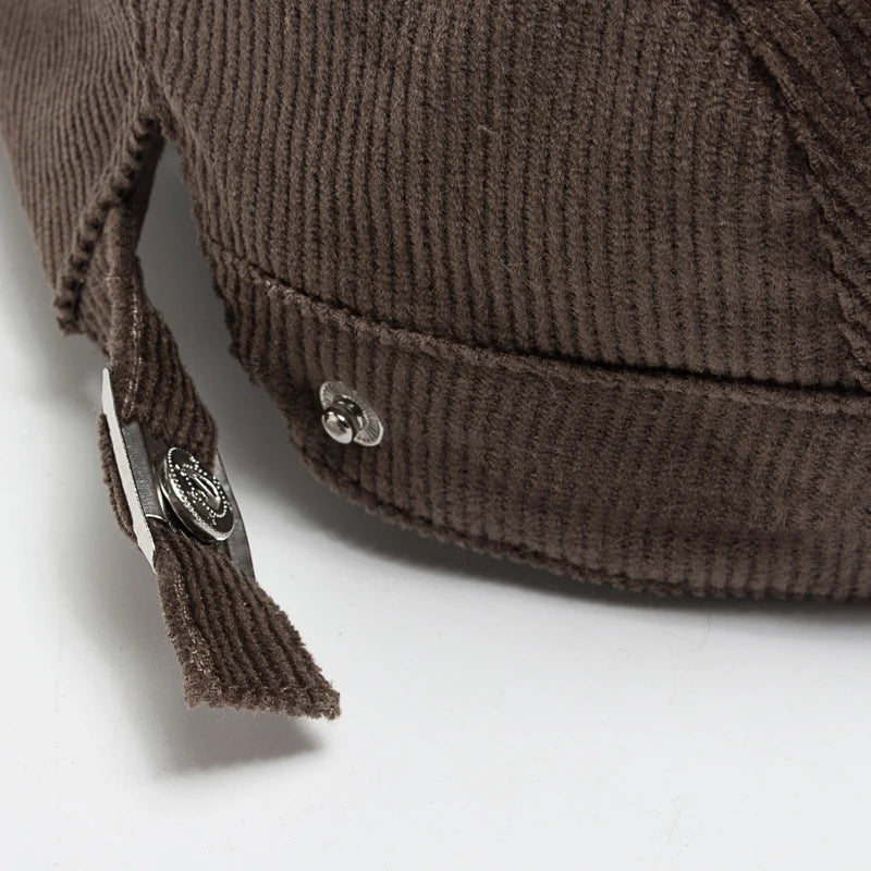 Vintage Corduroy Front and Back Wear Newsboy Flat Cap - Image 4