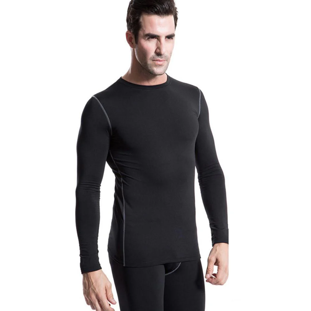 Men Plush Base Layer Long Sleeve Thermal T Shirt - Image 5
