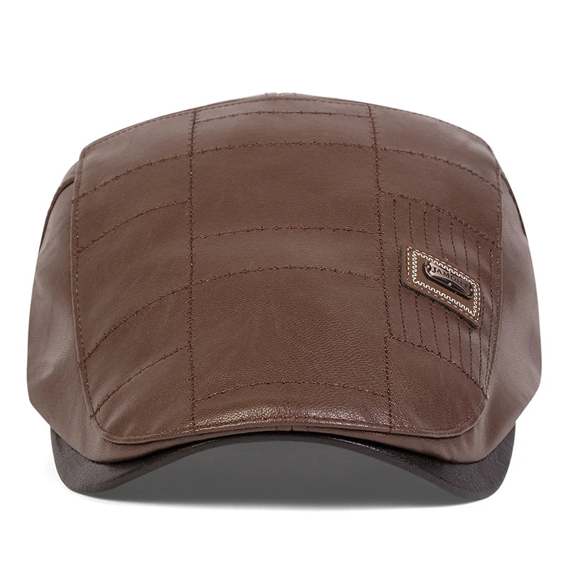 Classic vintage style Pu Leather Lightweight adjustable Comfortable Fit Newsboy Caps - Image 11