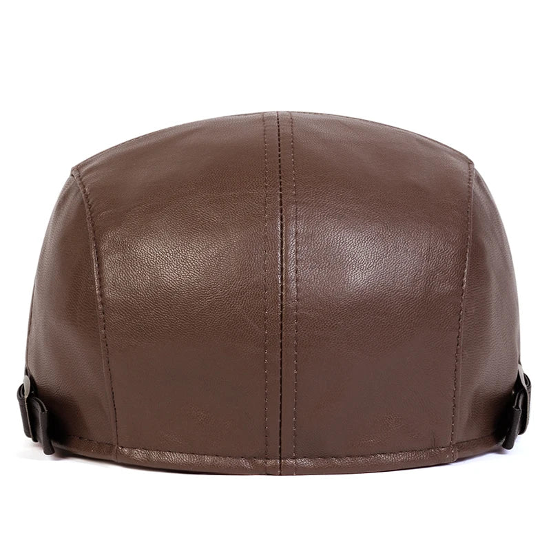 Classic vintage style Pu Leather Lightweight adjustable Comfortable Fit Newsboy Caps - Image 12