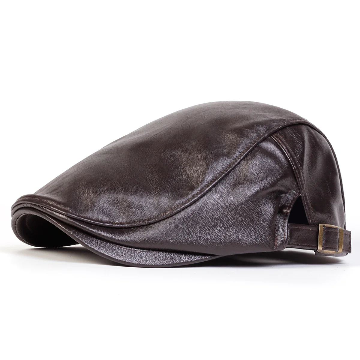 Classic vintage style Pu Leather Lightweight adjustable Comfortable Fit Newsboy Caps - Image 14