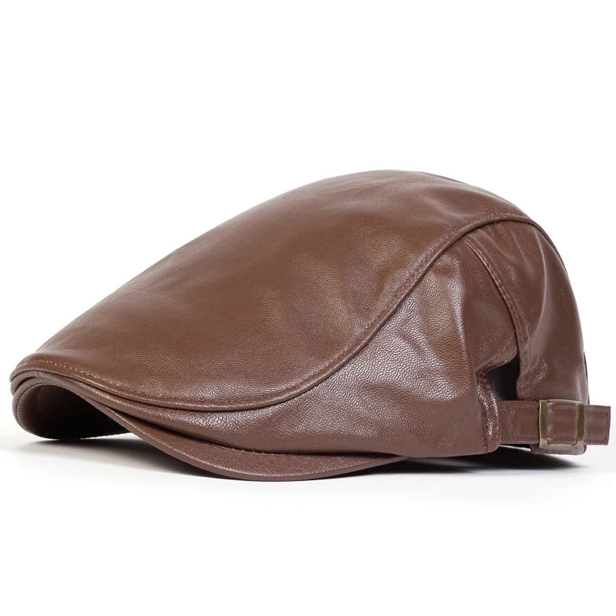 Classic vintage style Pu Leather Lightweight adjustable Comfortable Fit Newsboy Caps - Image 15