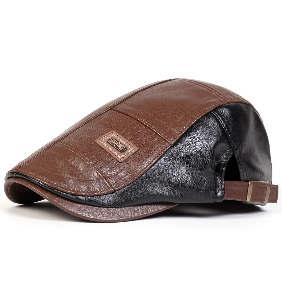 Classic vintage style Pu Leather Lightweight adjustable Comfortable Fit Newsboy Caps - Image 16