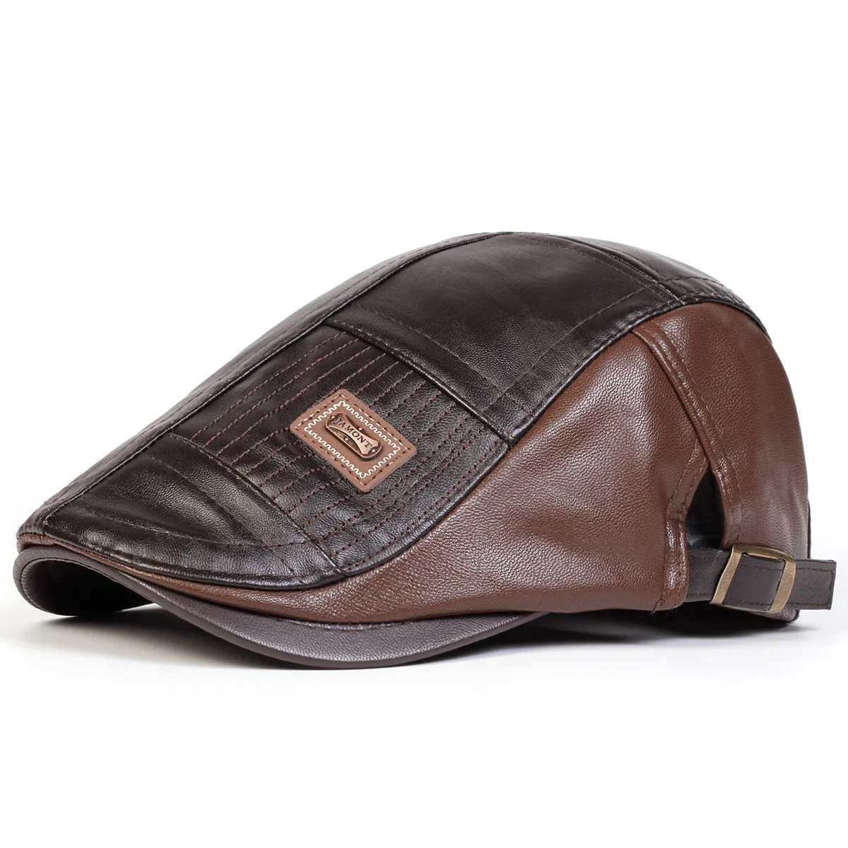 Classic vintage style Pu Leather Lightweight adjustable Comfortable Fit Newsboy Caps - Image 19
