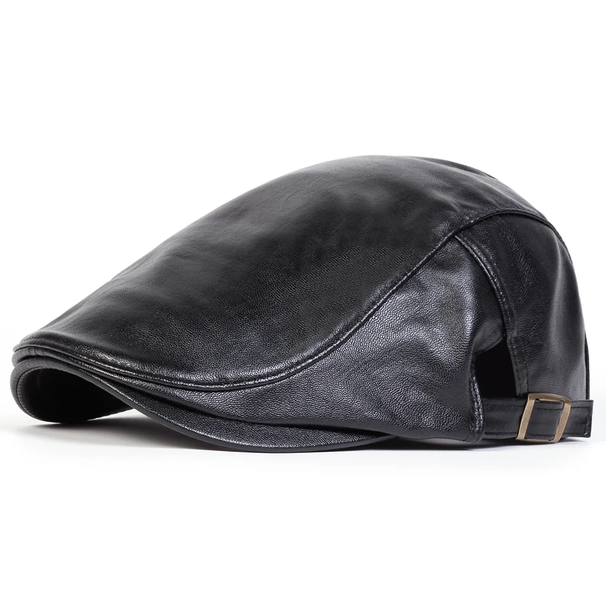 Classic vintage style Pu Leather Lightweight adjustable Comfortable Fit Newsboy Caps - Image 20
