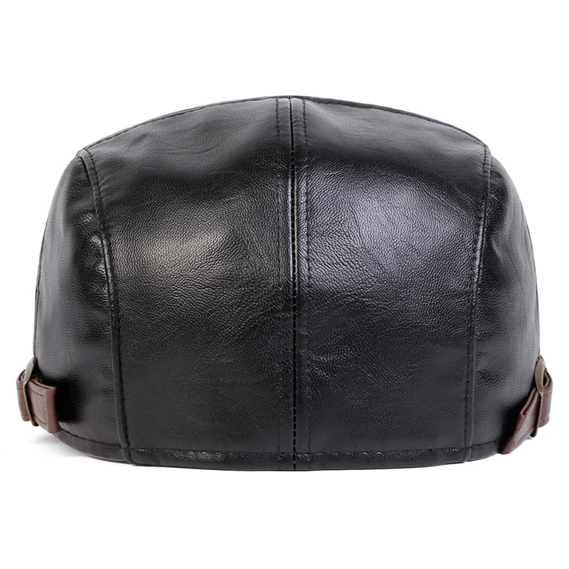 Classic vintage style Pu Leather Lightweight adjustable Comfortable Fit Newsboy Caps - Image 5
