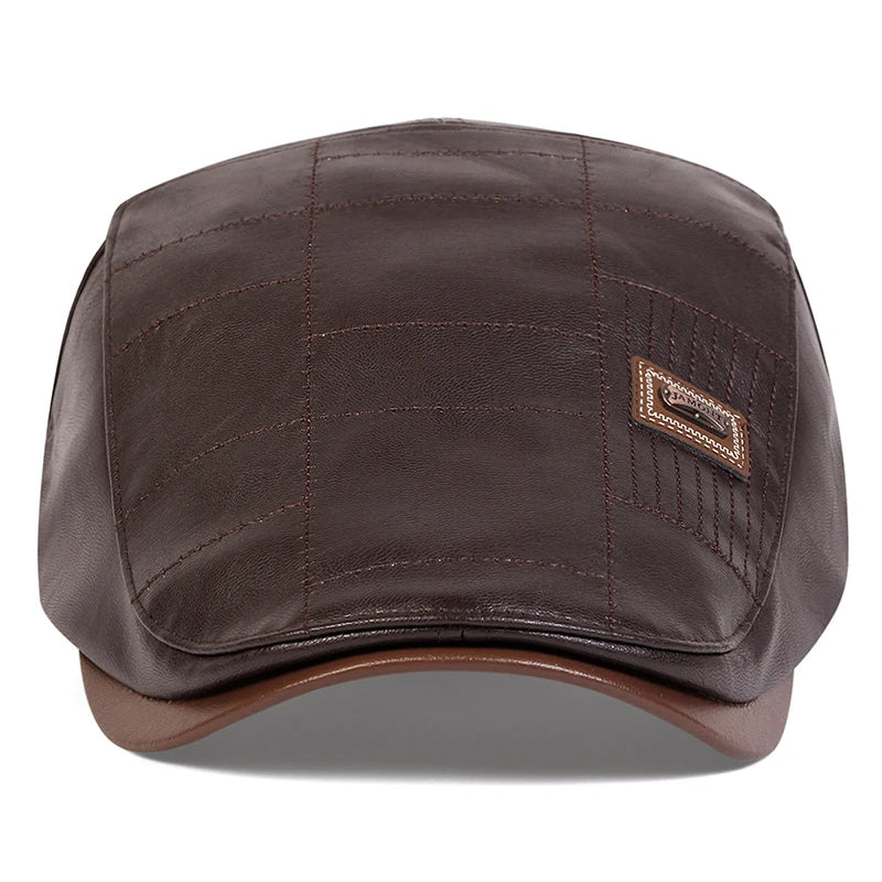 Classic vintage style Pu Leather Lightweight adjustable Comfortable Fit Newsboy Caps - Image 8