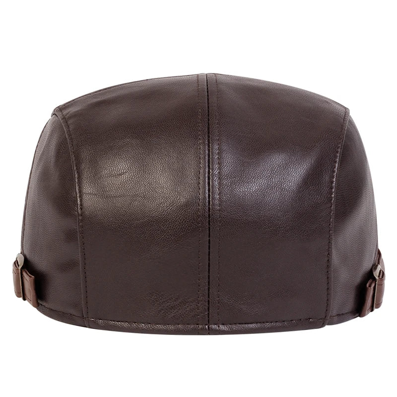 Classic vintage style Pu Leather Lightweight adjustable Comfortable Fit Newsboy Caps - Image 9
