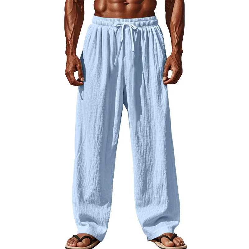 BreezeFlow Cotton Linen Relaxed Loose Fit Breathable Pants for Men - Image 15