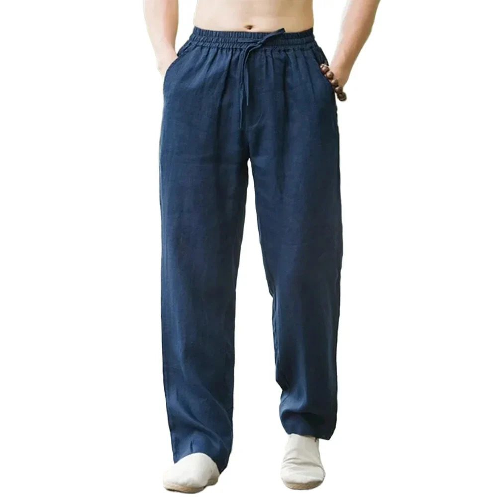 BreezeFlow Cotton Linen Relaxed Loose Fit Breathable Pants for Men - Image 4