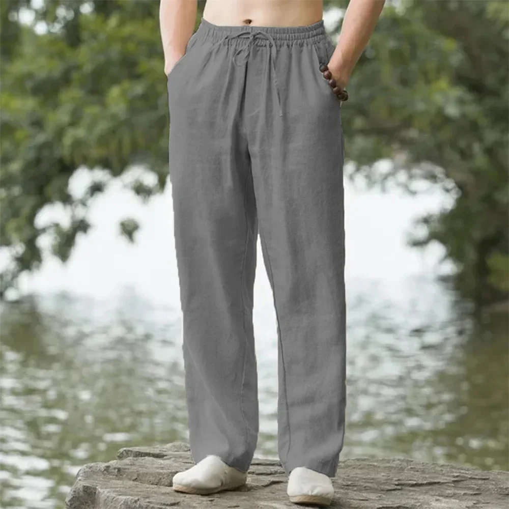 BreezeFlow Cotton Linen Relaxed Loose Fit Breathable Pants for Men - Image 5