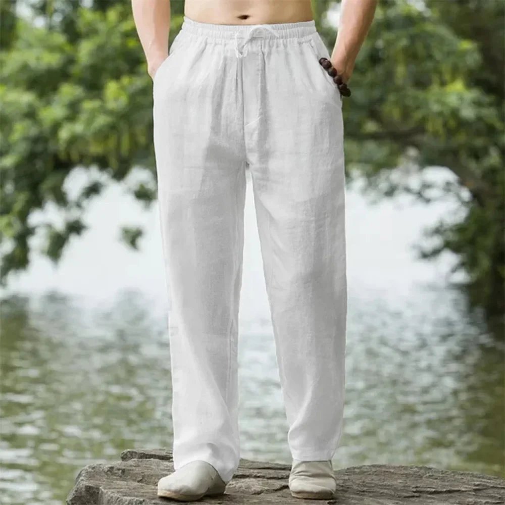 BreezeFlow Cotton Linen Relaxed Loose Fit Breathable Pants for Men - Image 7
