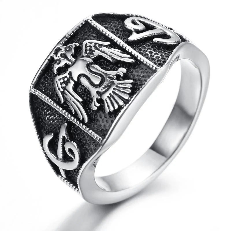 Mens Stainless Steel Army Eagle Ring - Image 2