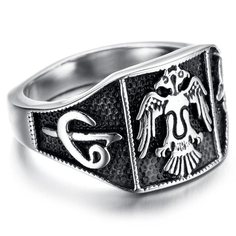 Mens Stainless Steel Army Eagle Ring - Image 3