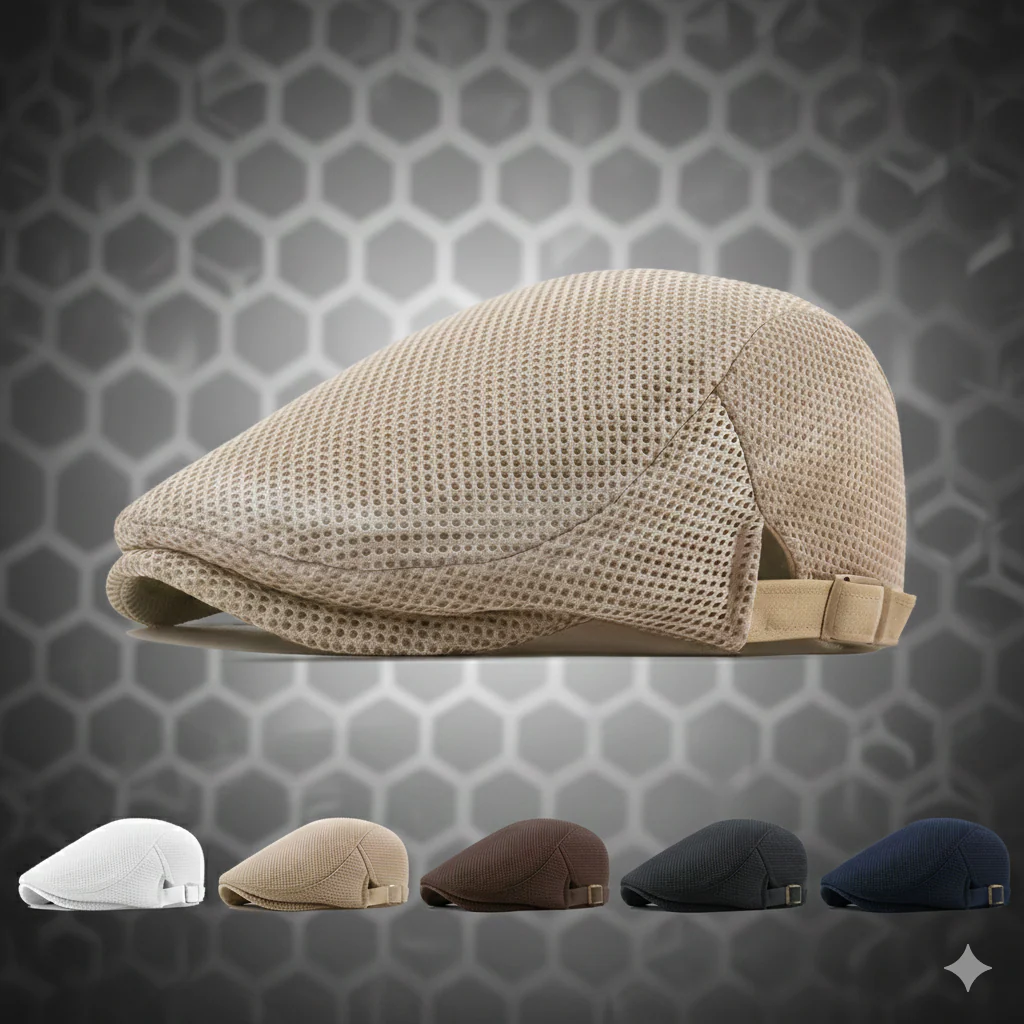 BreezeFit Adjustable Lightweight Breathable Mesh Newsboy Cap - Image 2