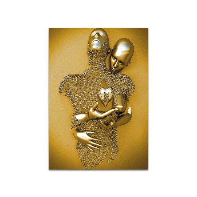 3D Metal Figure Statue Art Canvas Poster - Image 17