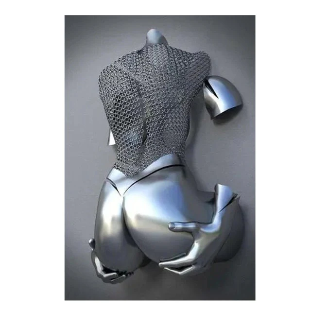 3D Metal Figure Statue Art Canvas Poster - Image 18