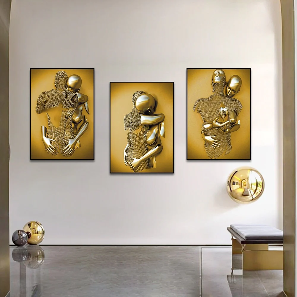 3D Metal Figure Statue Art Canvas Poster - Image 22