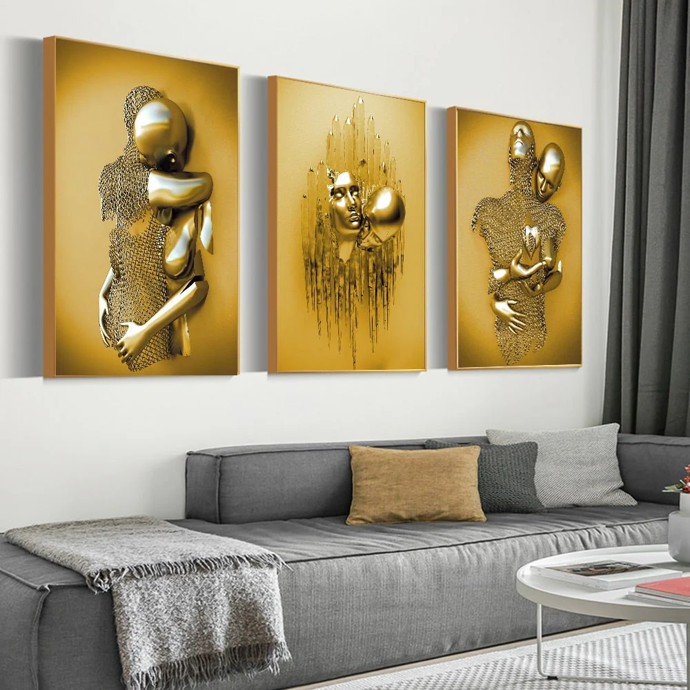 3D Metal Figure Statue Art Canvas Poster - Image 27