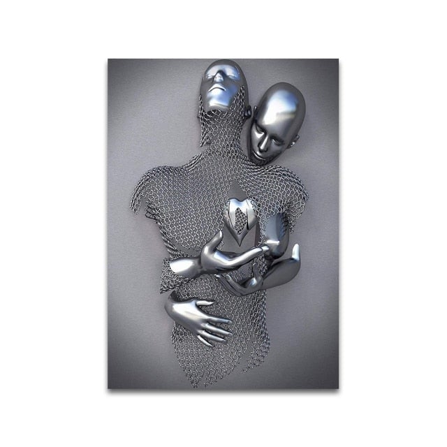 3D Metal Figure Statue Art Canvas Poster - Image 29