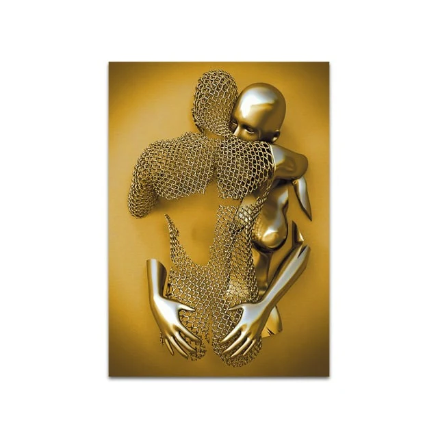 3D Metal Figure Statue Art Canvas Poster - Image 8