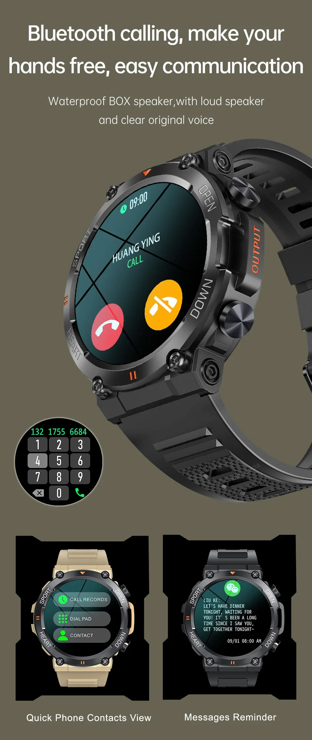 Ultra Durable Construction HD Bluetooth Health Tracker Smartwatch For Android & IOS - Image 12