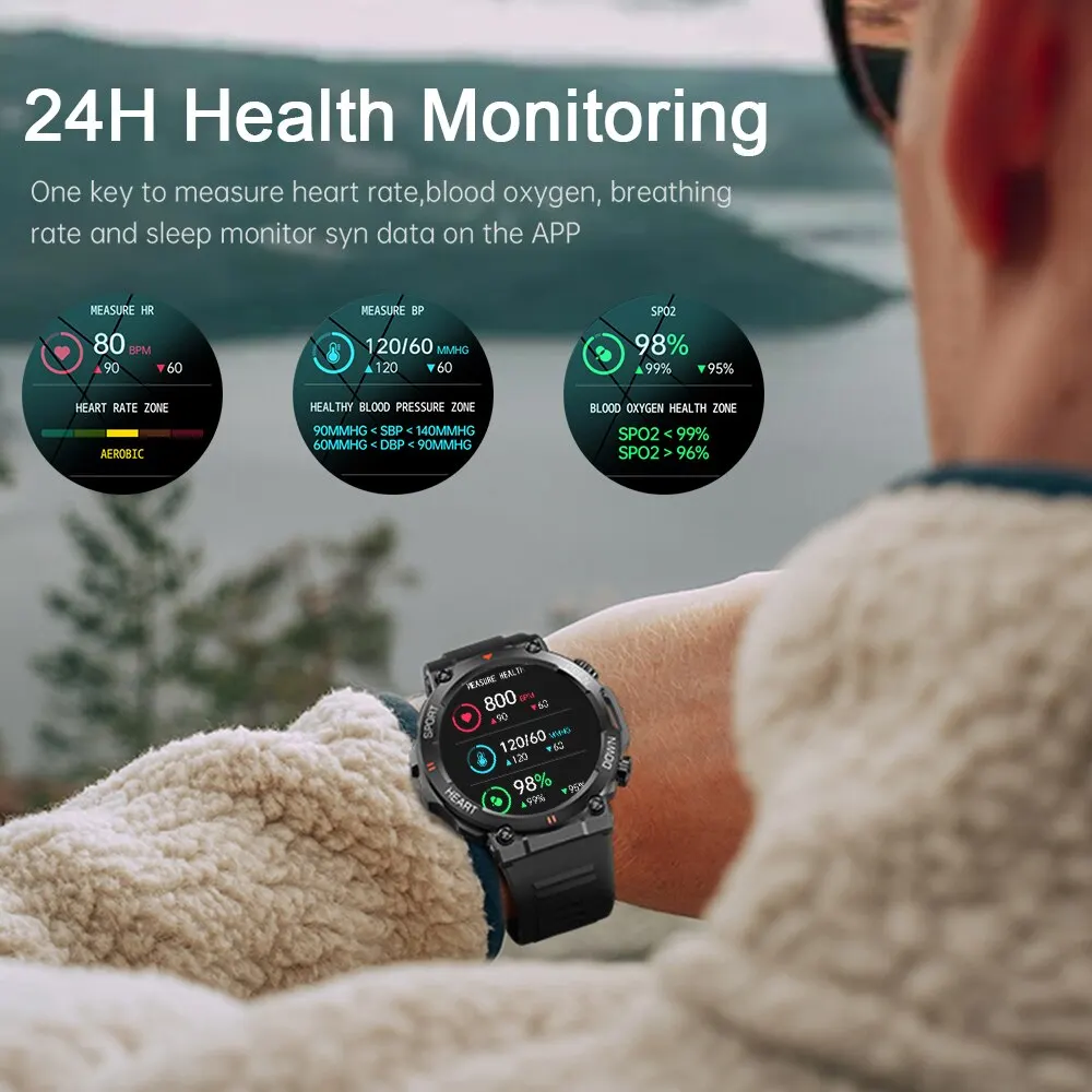 Ultra Durable Construction HD Bluetooth Health Tracker Smartwatch For Android & IOS - Image 3