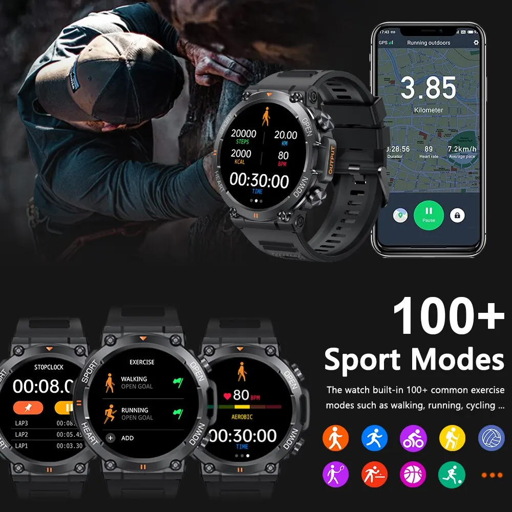 Ultra Durable Construction HD Bluetooth Health Tracker Smartwatch For Android & IOS - Image 4