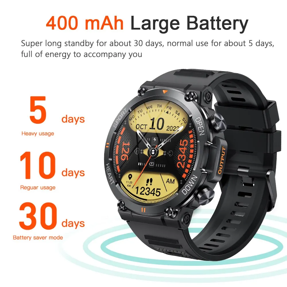 Ultra Durable Construction HD Bluetooth Health Tracker Smartwatch For Android & IOS - Image 6