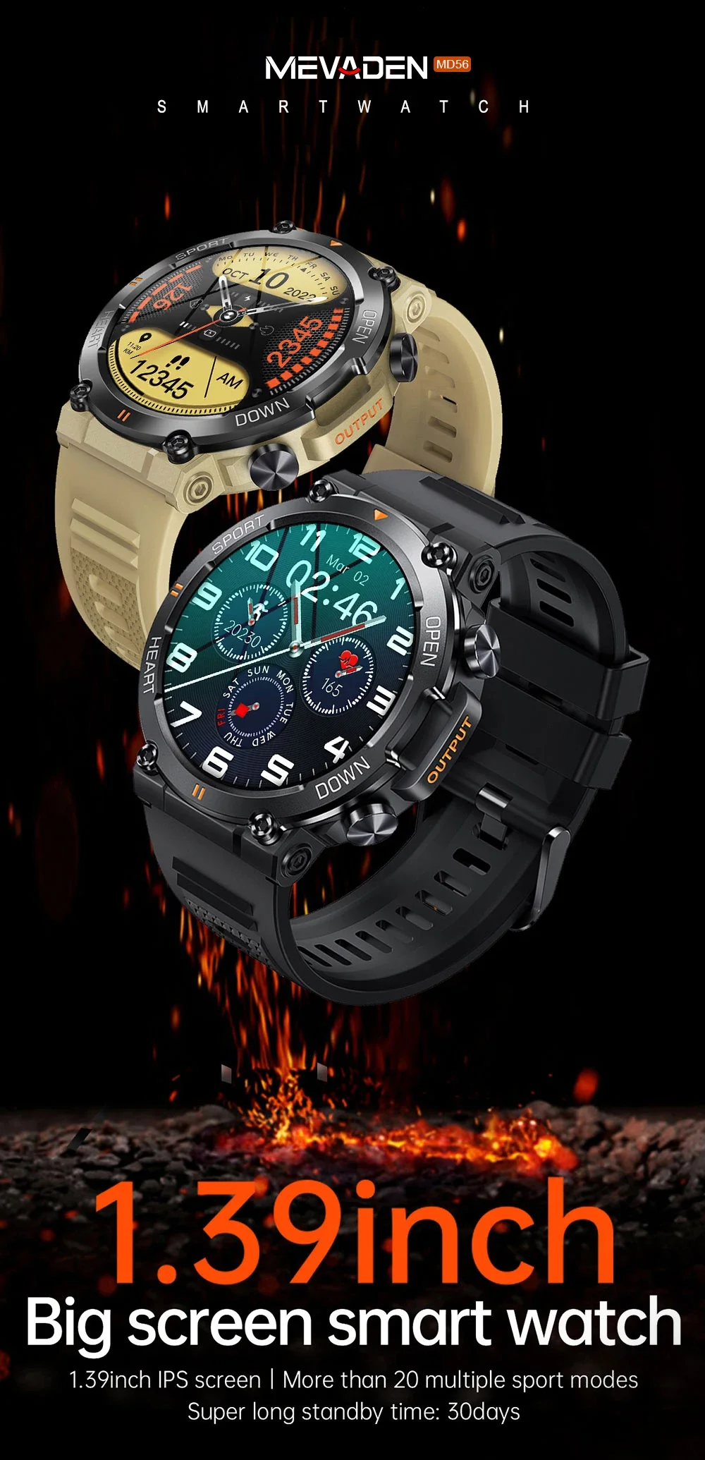 Ultra Durable Construction HD Bluetooth Health Tracker Smartwatch For Android & IOS - Image 7
