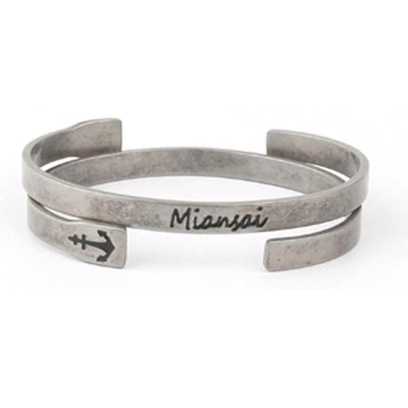 Miaisai - Anchor 316L Titanium Steel Retro Silver bracelet - Image 2