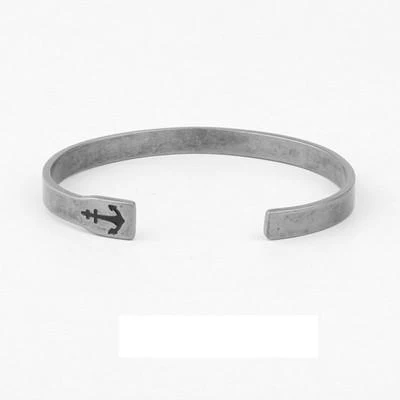 Miaisai - Anchor 316L Titanium Steel Retro Silver bracelet - Image 4