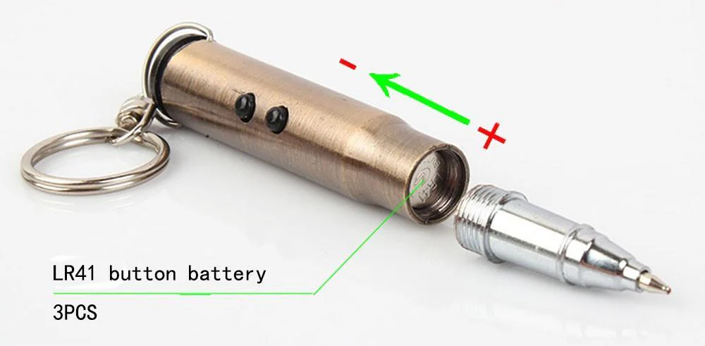 Mini 3 IN 1 LED Flashlight / Ball-point Pen/Red Laser /Key Chain - Image 13