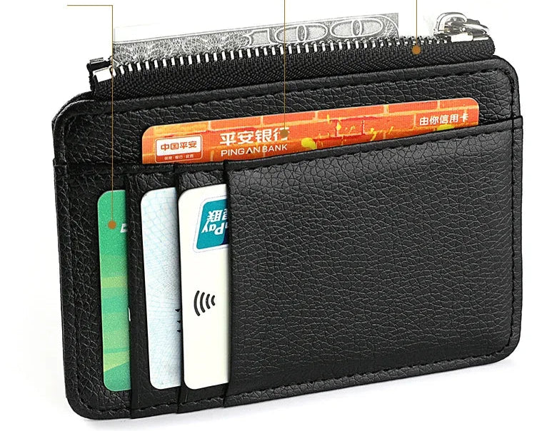 SlimZip Zippered Mini Wallet with Card Slots & Coin Pocket - Image 6