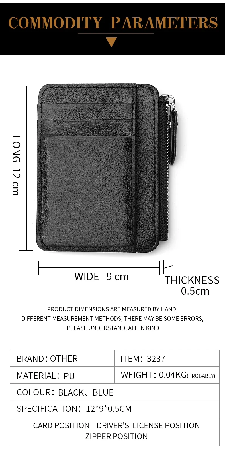 SlimZip Zippered Mini Wallet with Card Slots & Coin Pocket - Image 7