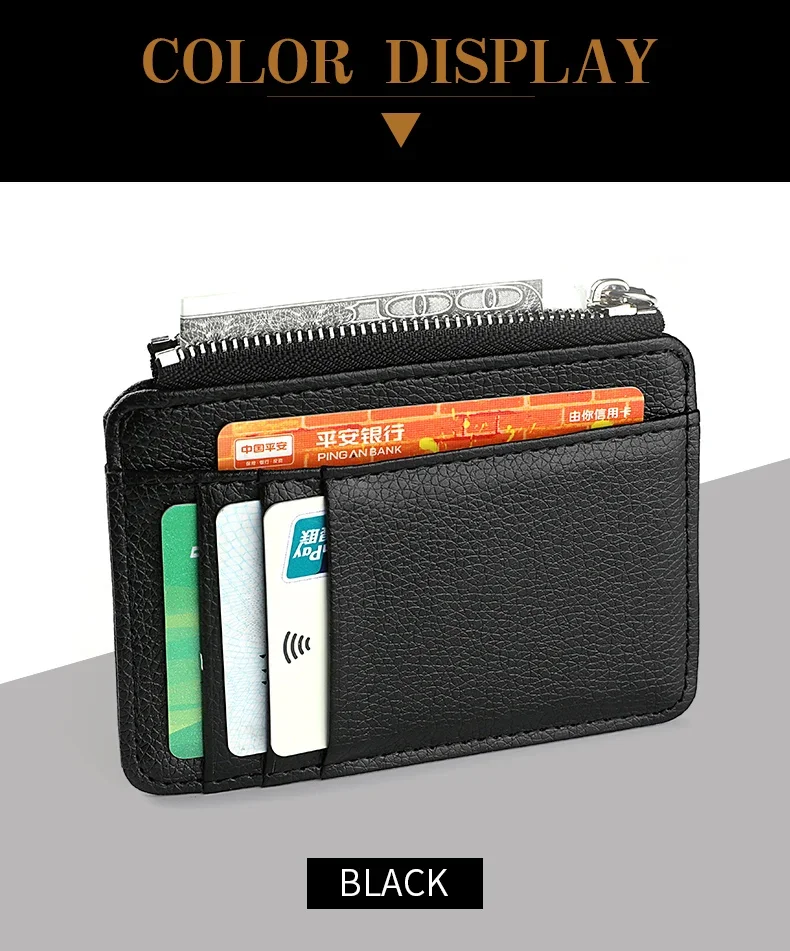 SlimZip Zippered Mini Wallet with Card Slots & Coin Pocket - Image 8