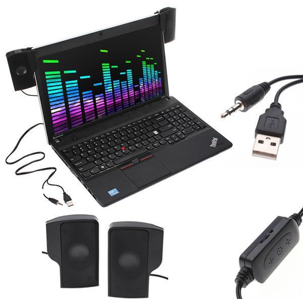 Mini Laptop Clip On USB Stereo Speakers