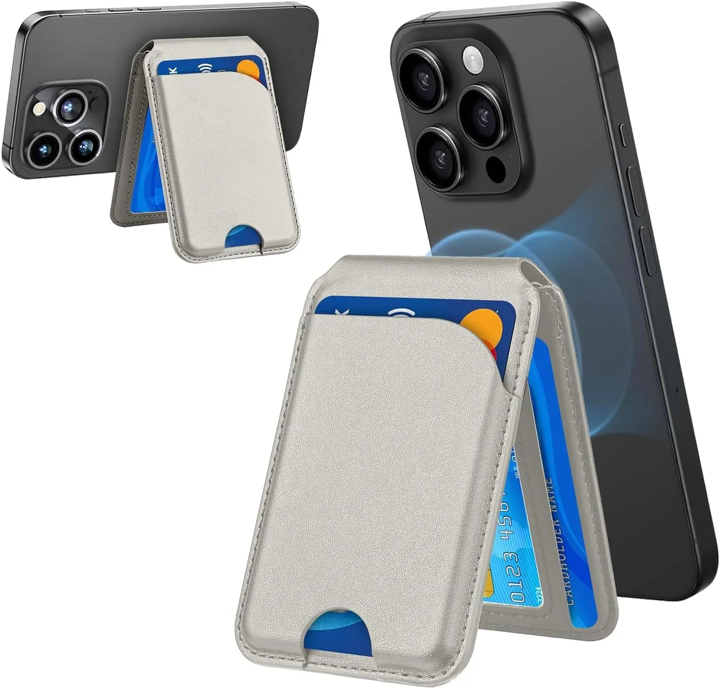 MagSafe 3-in-1 RFID-Blocking Magnetic Card Holder with Adjustable iPhone Stand - Image 19