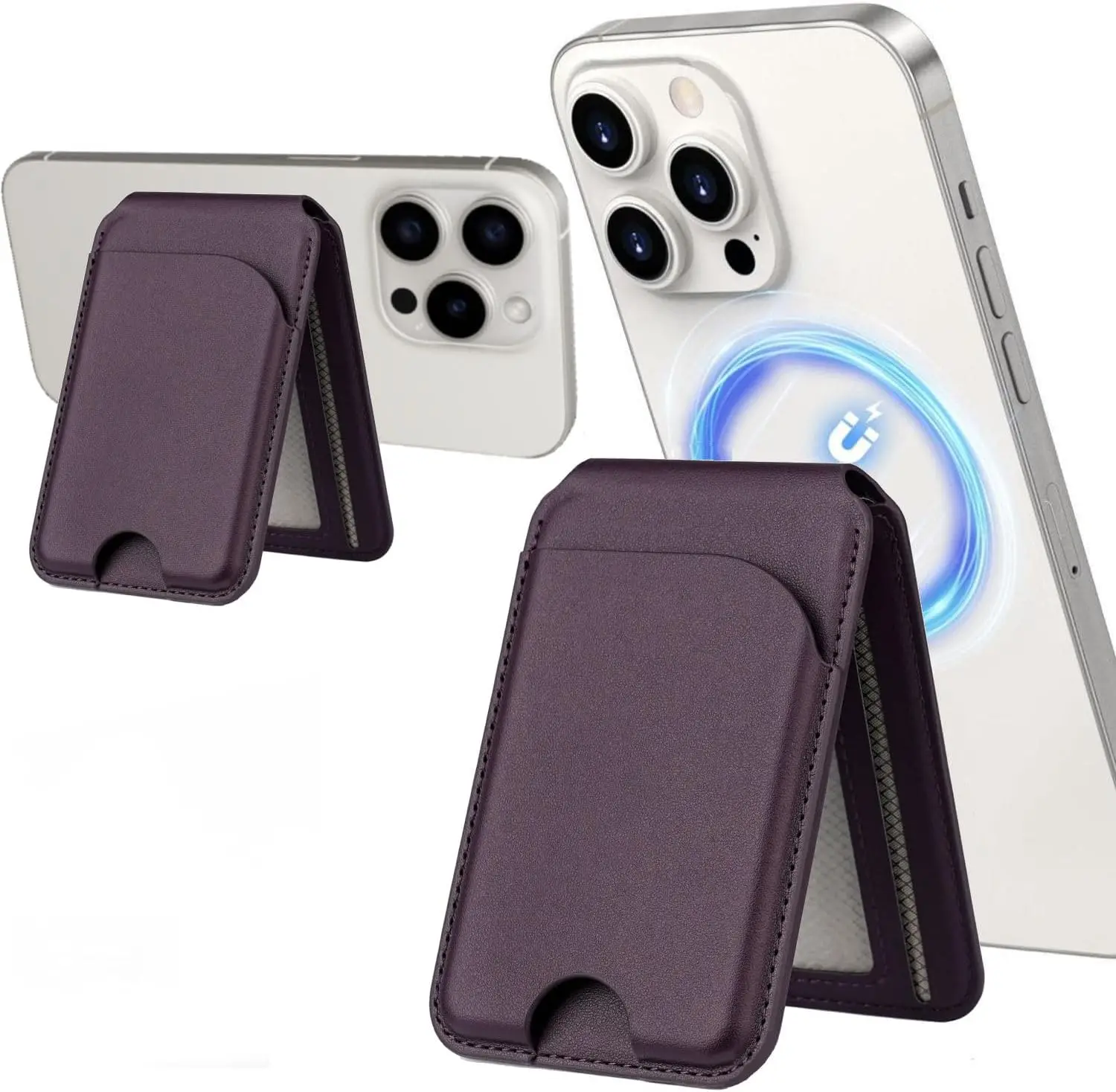 MagSafe 3-in-1 RFID-Blocking Magnetic Card Holder with Adjustable iPhone Stand - Image 21