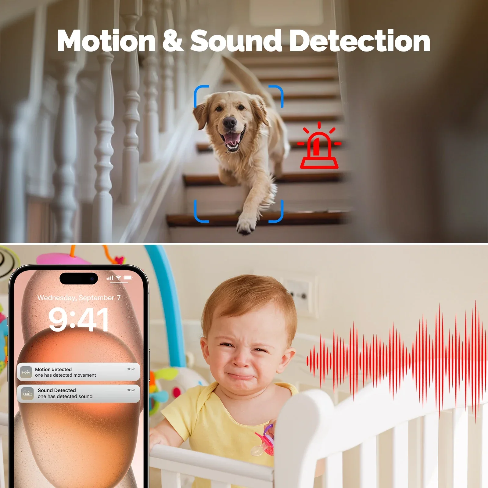 HD 4MP WiFi Night Vision Sound & Motion Detection Smart Security Camera - Image 10