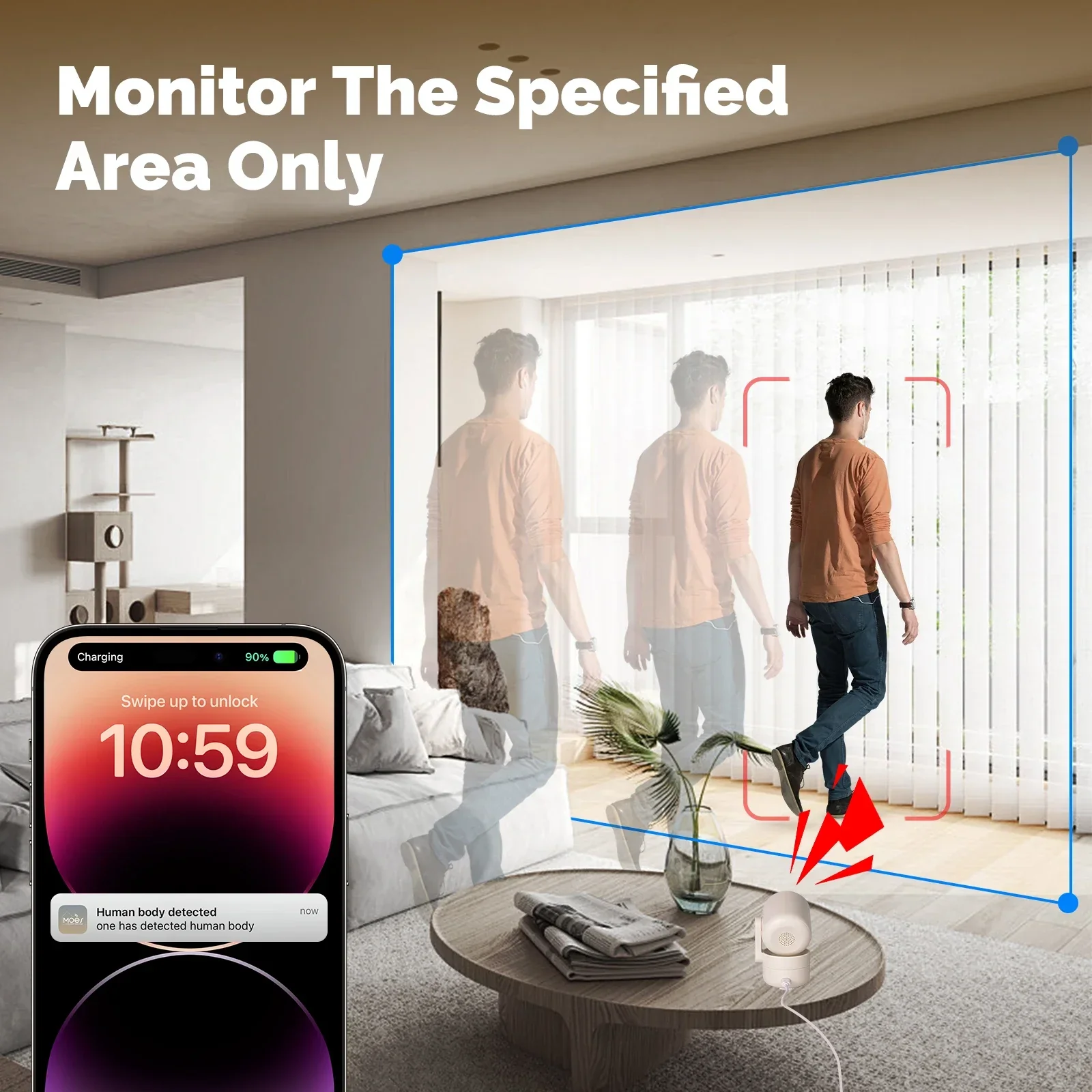 HD 4MP WiFi Night Vision Sound & Motion Detection Smart Security Camera - Image 15