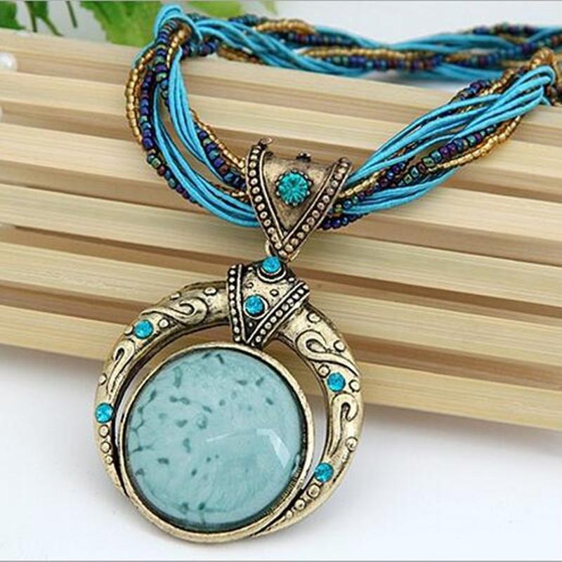 Bohemian Multilayer Crystal Gem Necklace - Image 2