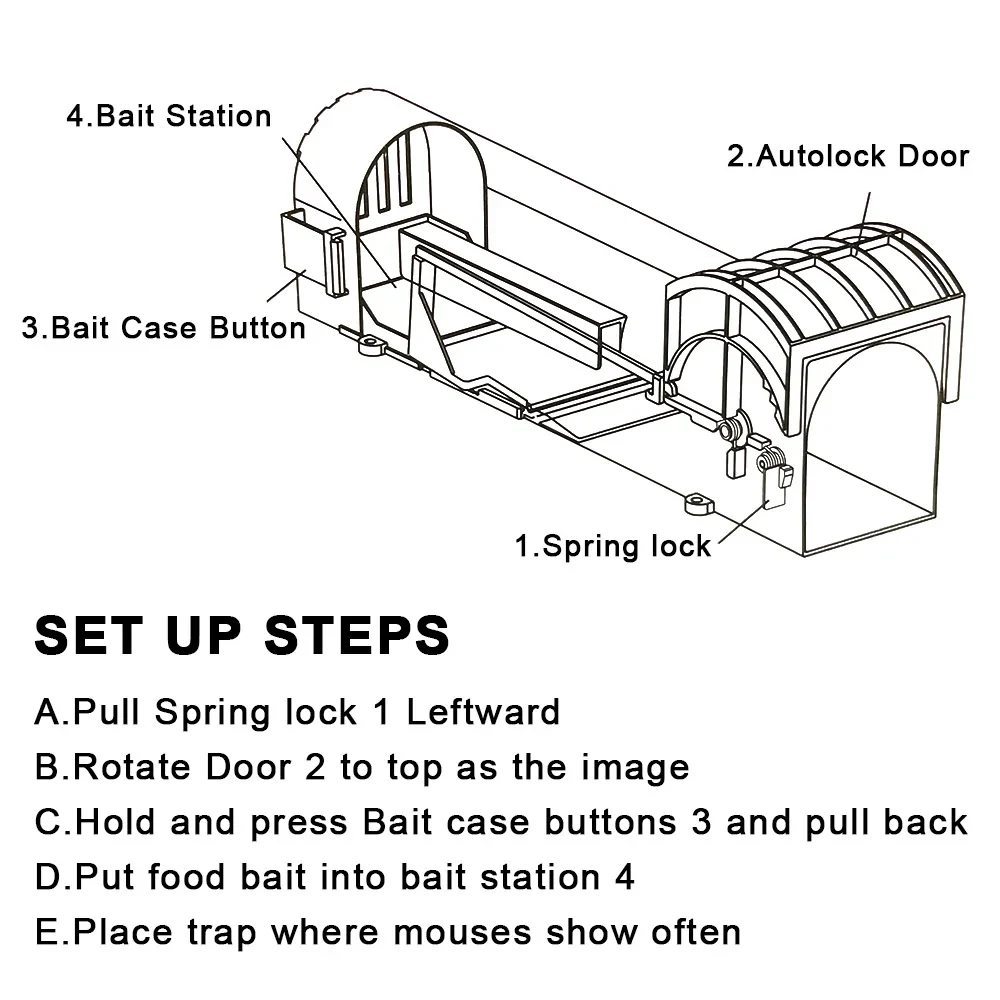 SafeRelease Self-Locking Humane Mouse Trap – Clear Reusable Design - Image 10